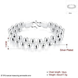 Silver Plated Mesh Bangles Bracelets for Women Charm Chain Cuff Jewelry