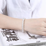 Silver Plated Mesh Bangles Bracelets for Women Charm Chain Cuff Jewelry