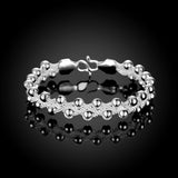 Silver Plated Mesh Bangles Bracelets for Women Charm Chain Cuff Jewelry