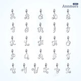 Silver Plating 26 Letters Alphabet Pendant Zircon DIY Charm