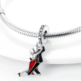 Silver Ballroom Dancing Pendant Charms for DIY Jewelry