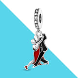 Silver Ballroom Dancing Pendant Charms for DIY Jewelry