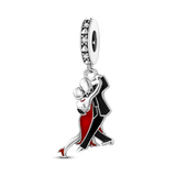 Silver Ballroom Dancing Pendant Charms for DIY Jewelry