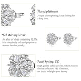 Silver Snowflake Stud Earring Zircon Christmas Jewelry Women Ear Accessory