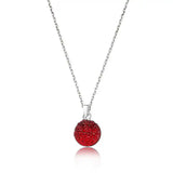 Silver Red Crystal CZ Women Necklace
