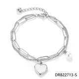 Silver Red Rope Bangle Bracelet Women Jewelry DRB22713