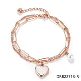 Silver Red Rope Bangle Bracelet Women Jewelry DRB22713