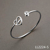 Silver Red Rope Bangle Bracelet Women