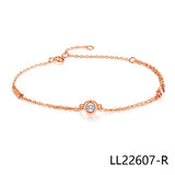 Silver Red Rope Bangle Bracelet - Women's Gift Chain