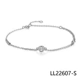 Silver Red Rope Bangle Bracelet - Women's Gift Chain