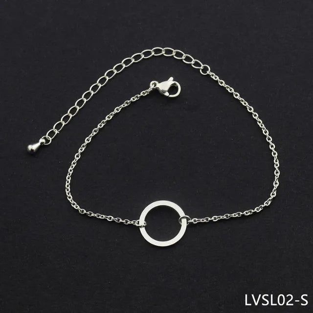 Silver Red Rope Bangle Bracelet Women Jewelry LVSL02