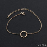 Silver Red Rope Bangle Bracelet Women Jewelry LVSL02