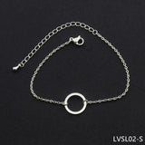 Silver Red Rope Bangle Bracelet Women Jewelry LVSL02