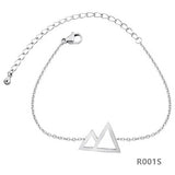 Silver Red Rope Bangle Bracelet Women Jewelry Gift Chain R001