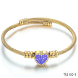 Silver Red Rope Bangle Bracelet Women Jewelry Gift Chain TS2130