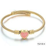 Silver Red Rope Bangle Bracelet Women Jewelry Gift Chain TS2130