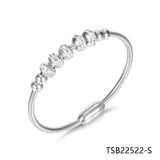 Silver Red Rope Bangle Bracelet Women Gift TSB22522
