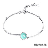 Silver Red Rope Bangle Bracelet Chain Women Jewelry Gift