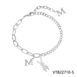 Silver Red Rope Bangle Bracelet Women Jewelry Gift VTB22710