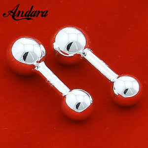 925 Silver Round Ball Cufflinks
