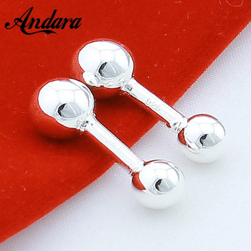 925 Silver Round Ball Cufflinks