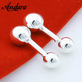 925 Silver Round Ball Cufflinks