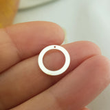 925 Sterling Silver Round Charm with One Hole for Pendants Findings