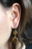 Silver Round Tiger Eye Stone Lady Earrings