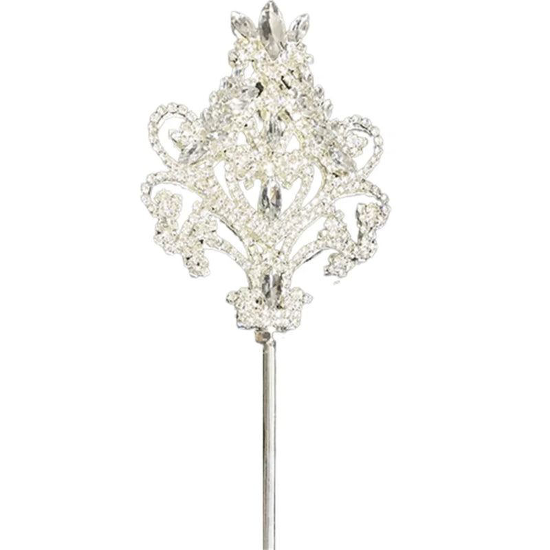 Silver Scepter Wand Crystal Cetros And Tiara Women's Ornaments