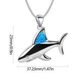 Silver Shark Pendant Opal Jewelry for Party Gift