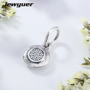 925 Silver Signature Dangle Charm for Bracelet Necklace DIY Mom