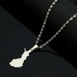 Finland Map Pendant Necklace Silver Stainless Steel Women