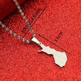 Finland Map Pendant Necklace Silver Stainless Steel Women