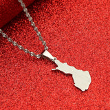 Finland Map Pendant Necklace Silver Stainless Steel Women