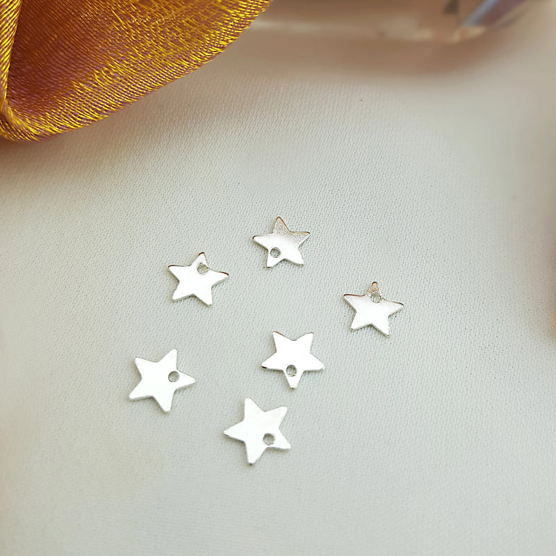 925 Sterling Silver Star Pendant Charm, 5-Piece Set for Jewelry Making