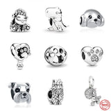 Sterling 925 Silver Bead Pendant Dangle Charm for Bracelet