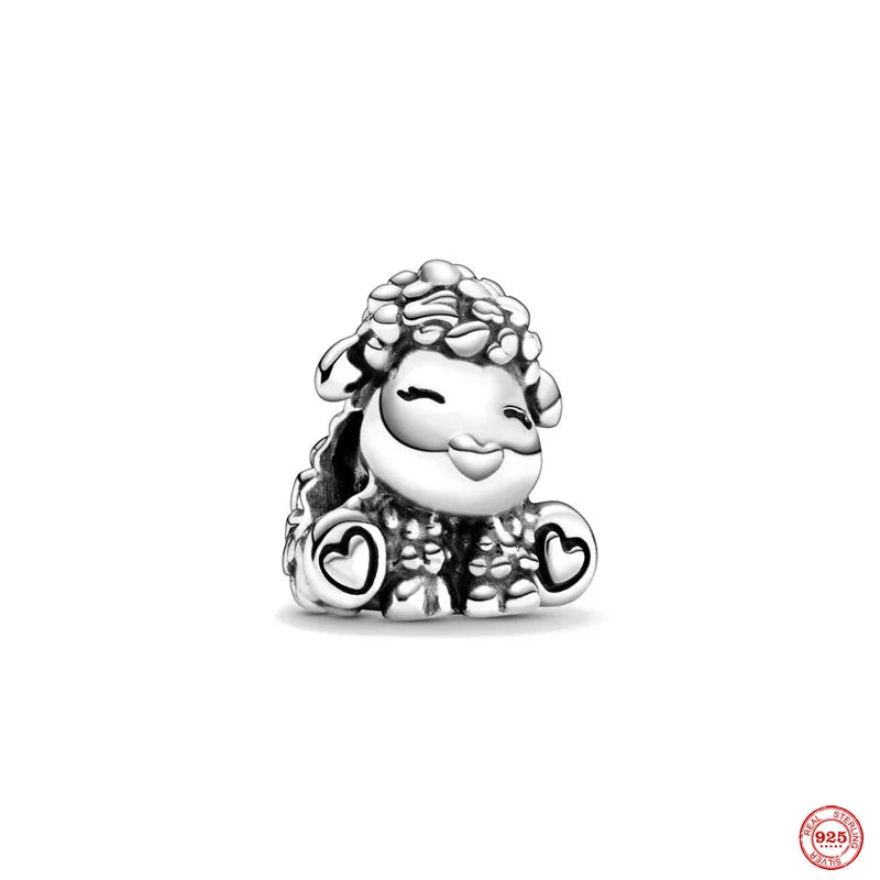 Sterling 925 Silver Bead Pendant Dangle Charm for Bracelet