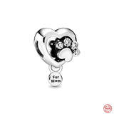 Sterling 925 Silver Bead Pendant Dangle Charm for Bracelet