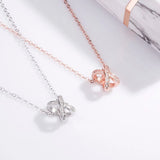 Sterling Silver S925 Girl Micro Diamond Cross Collar Necklace