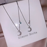 Sterling Silver VVS1 Moon Diamond Pendant for Women