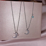 Sterling Silver VVS1 Moon Diamond Pendant for Women