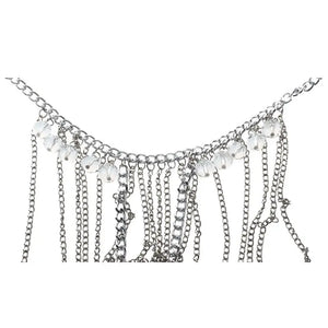 Silver Tassel Body Chain Multilayer Necklace for Women