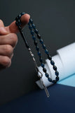 Silver Tassel Moire Fire Amber Prayer Beads Jewelry
