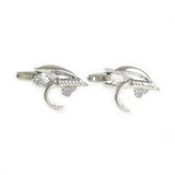 Silver Tone Fly Fishing Hook Cuff Links Father's Day Gift
