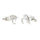 Silver Tone Fly Fishing Hook Cuff Links Father's Day Gift