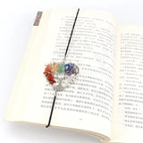 Heart Shaped Chakra Elastic Bookmark Gift Colorful Reiki Healing Stone
