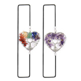 Heart Shaped Chakra Elastic Bookmark Gift Colorful Reiki Healing Stone