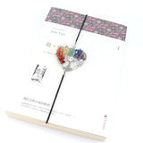 Heart Shaped Chakra Elastic Bookmark Gift Colorful Reiki Healing Stone
