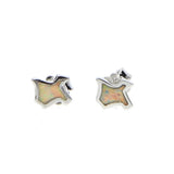 925 Sterling Silver Texas Map Stud Earring Opal Gift for Young Girl