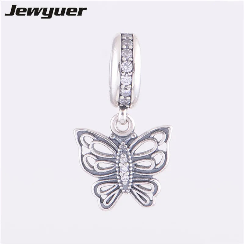 925 Sterling Silver Vintage Butterfly Pendant Charms for DIY Jewelry